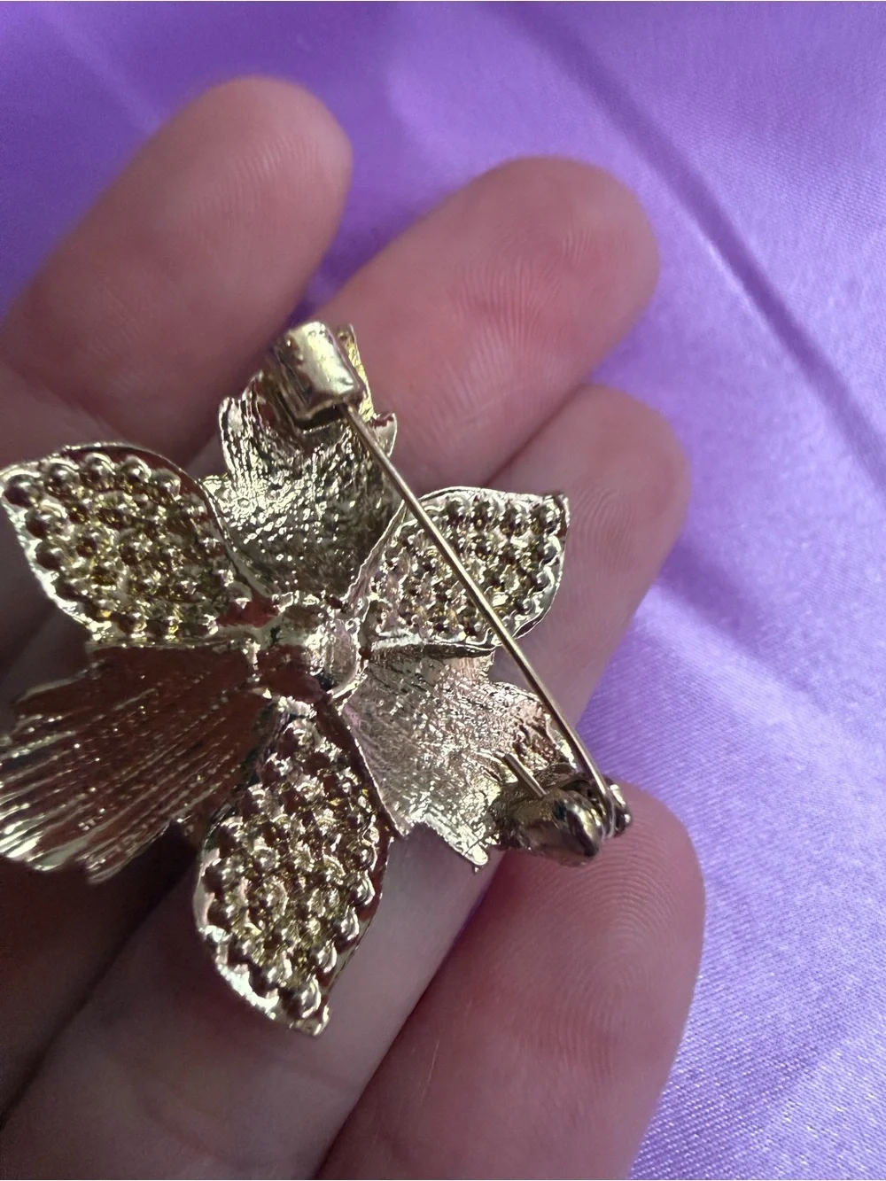 Floral Pearl & Crystal Brooch in Green, Pink and White